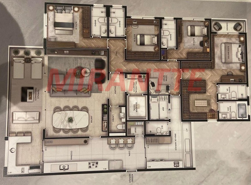 Apartamento de 222m² com 4 quartos em Perdizes