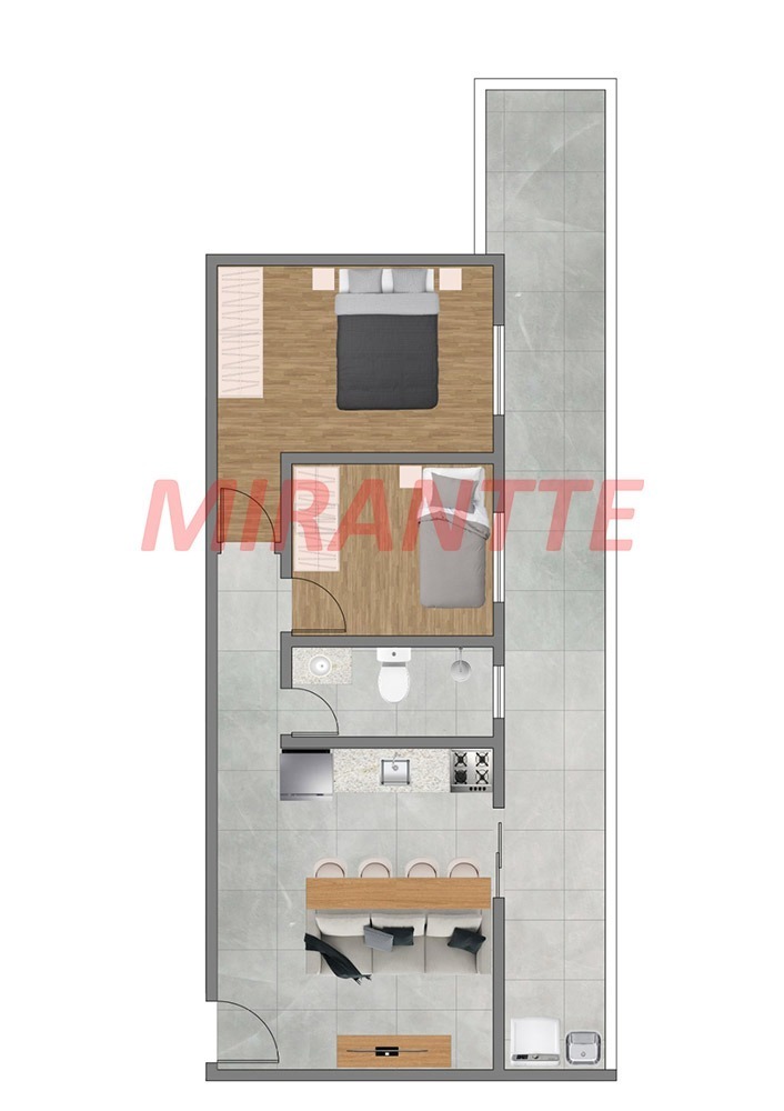 Apartamento de 36.9m² com 2 quartos em Tucuruvi