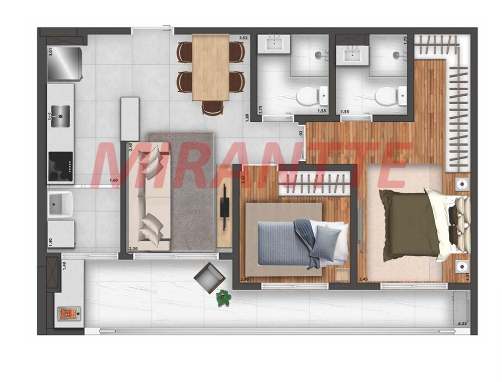 Apartamento de 38m² com 1 quartos em Santana