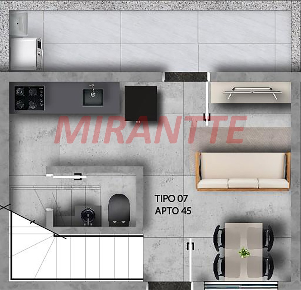 Apartamento de 41m² com 2 quartos em Vila Constaca