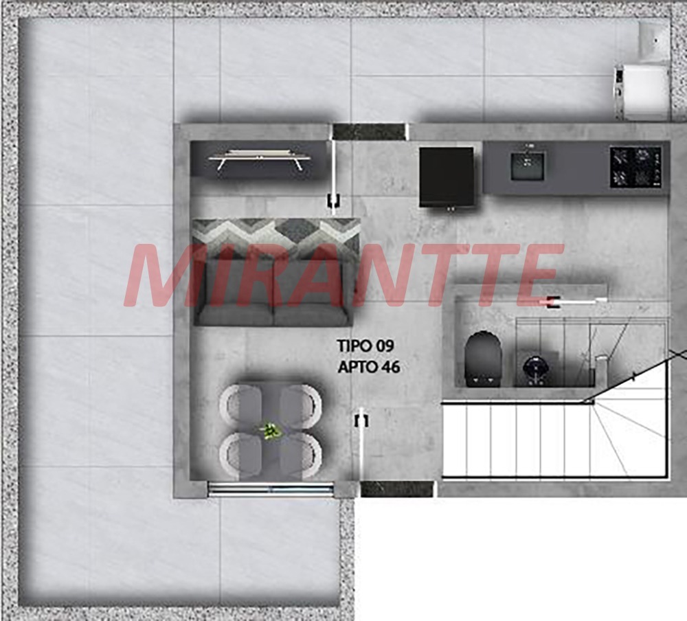 Apartamento de 41m² com 2 quartos em Vila Constaca