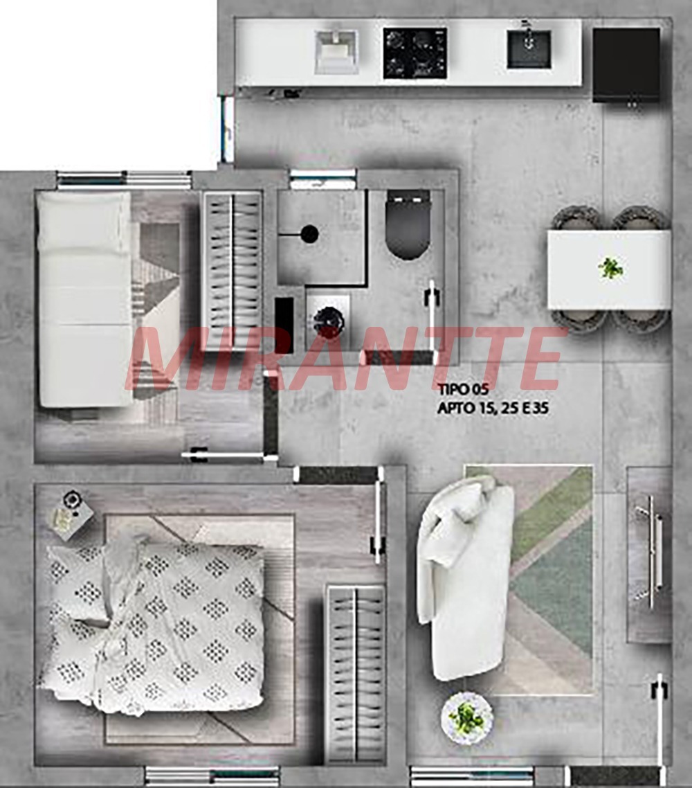 Apartamento de 60m² com 2 quartos em Vila Constaca