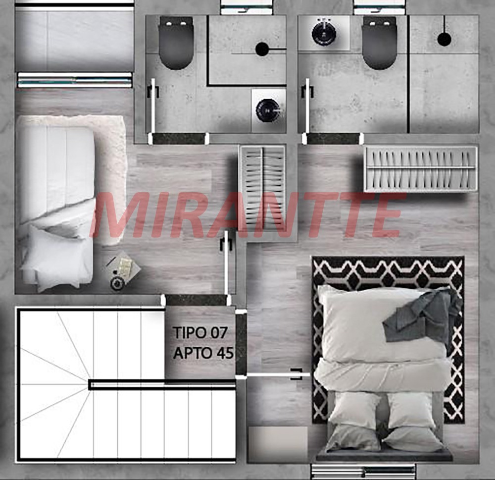 Apartamento de 60m² com 2 quartos em Vila Constaca