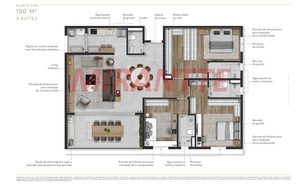 Apartamento de 257m² com 3 quartos em Santana