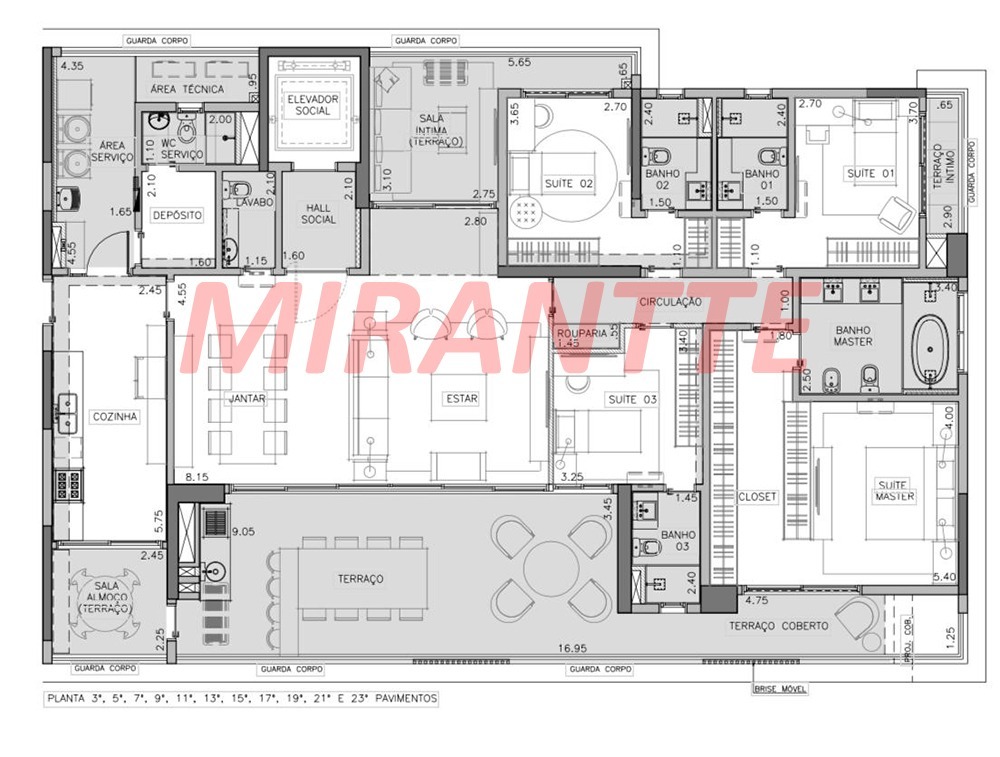 Apartamento de 256.5m² com 4 quartos em Ibirapuera