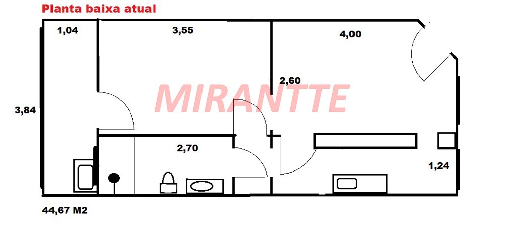 Apartamento de 44.7m² com 1 quartos em Consolação