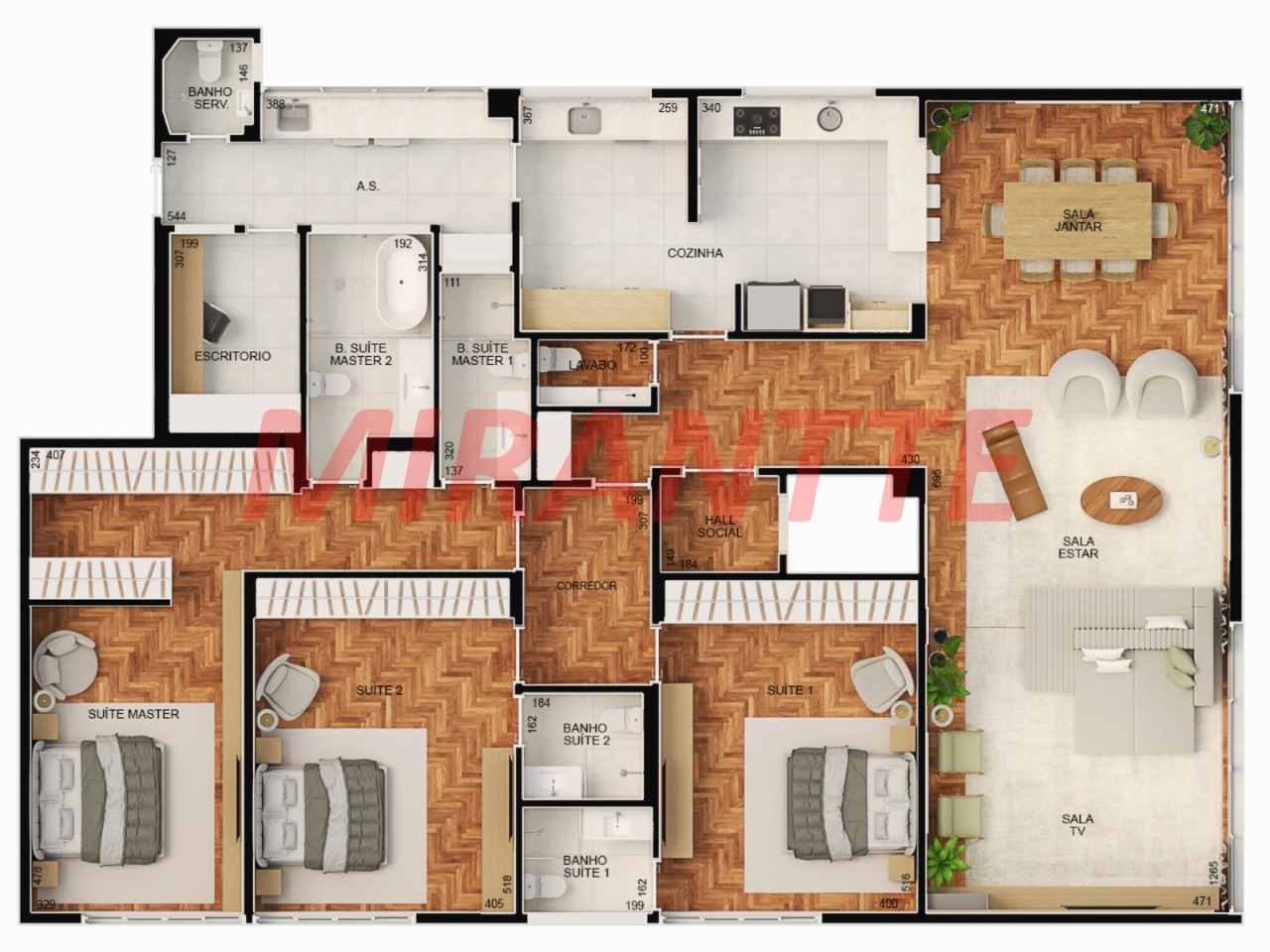 Apartamento de 240.52m² com 3 quartos em Higienópolis