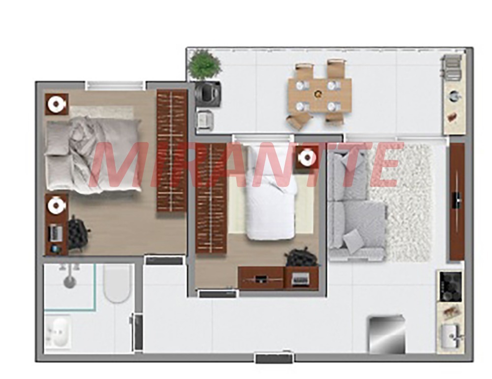 Apartamento de 58m² com 2 quartos em Vila Oratório