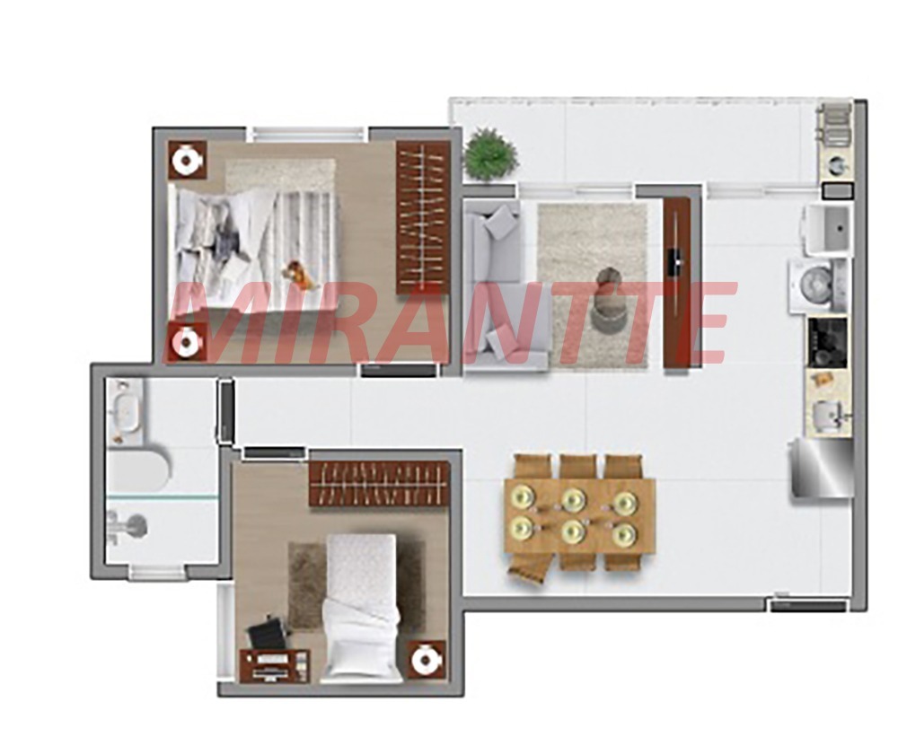 Apartamento de 43m² com 2 quartos em Vila Oratório