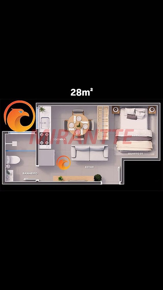 Apartamento de 28m² com 1 quartos em Vila Nova Manchester