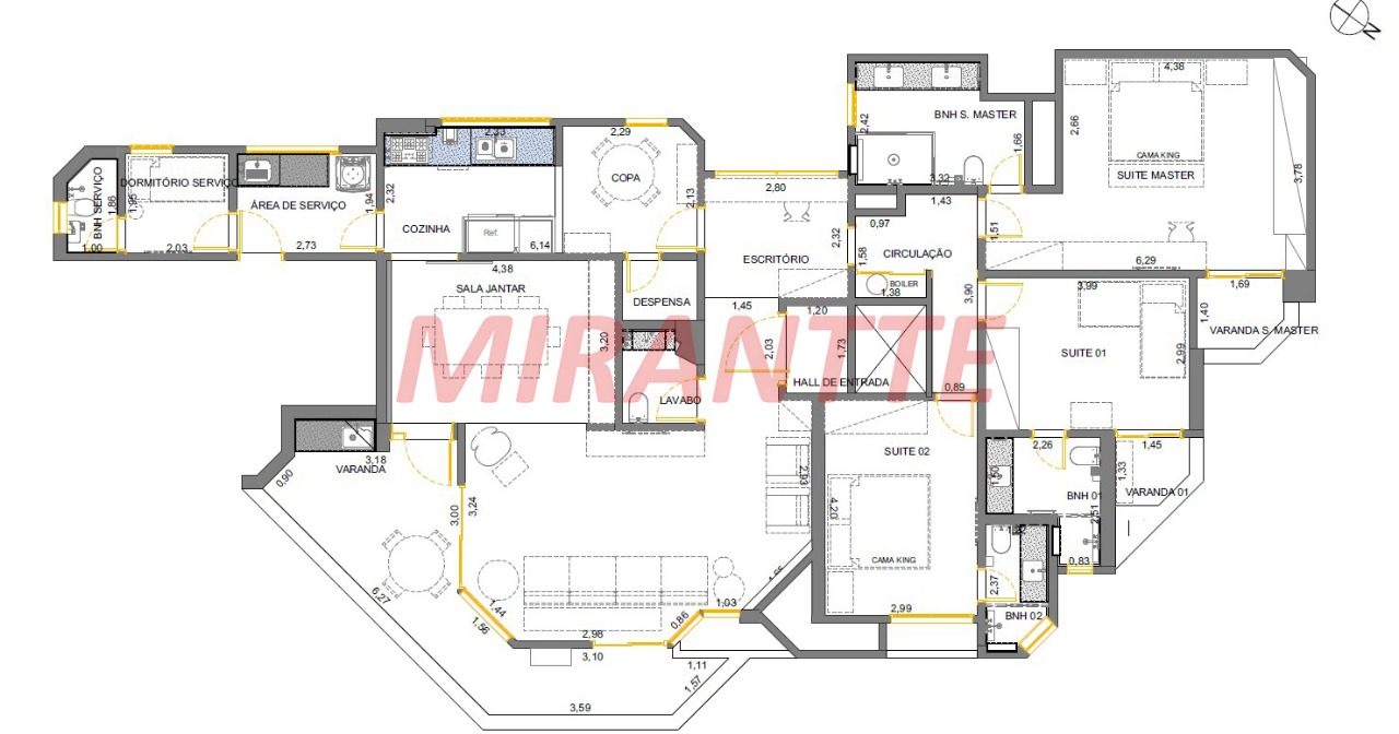 Apartamento de 176m² com 3 quartos em Jardim Paulista