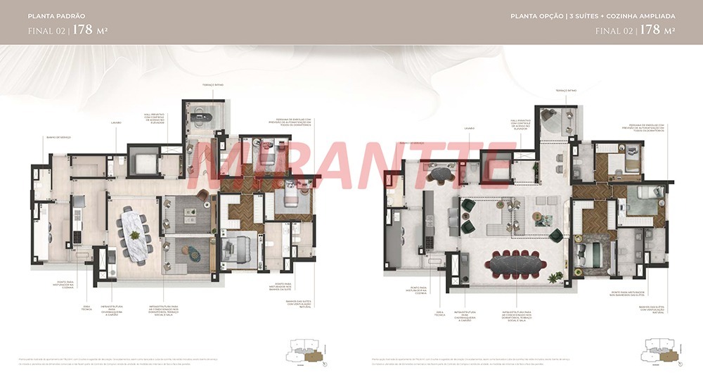 Apartamento de 195m² com 3 quartos em Brooklin