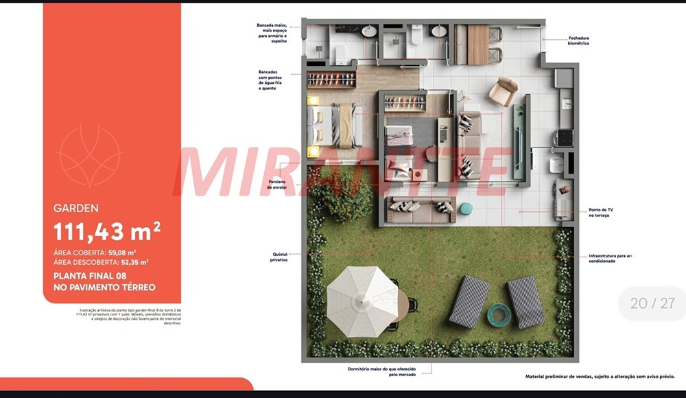 Apartamento de 59.08m² com 2 quartos em Vila Bandeirantes