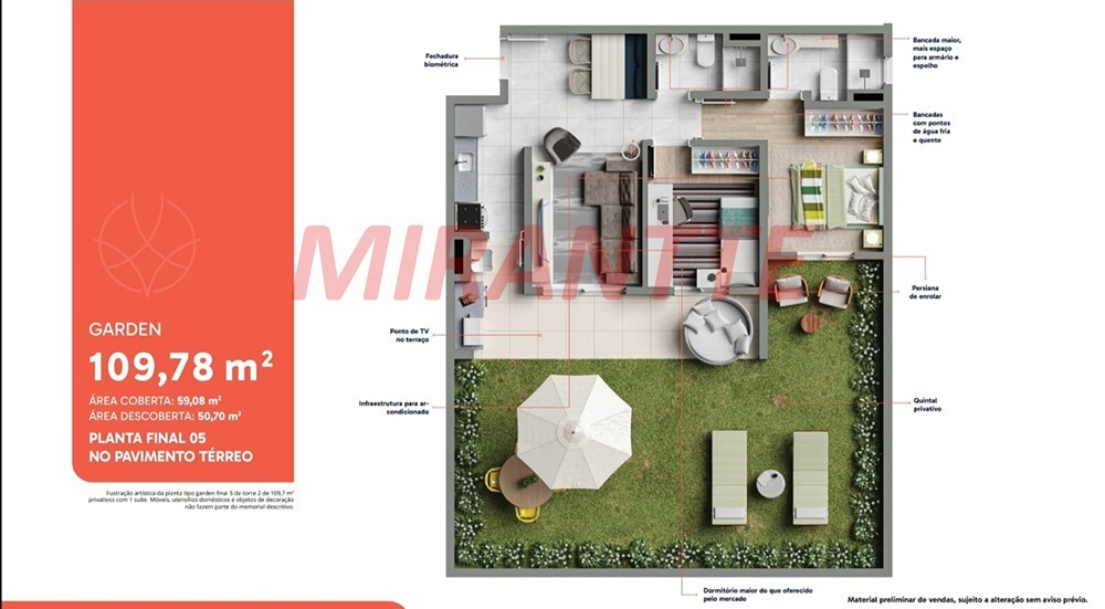 Apartamento de 59.08m² com 2 quartos em Vila Bandeirantes