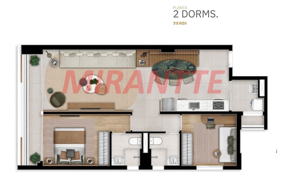 Apartamento de 78.36m² com 2 quartos em Vila Ester