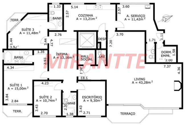 Apartamento de 190m² com 3 quartos em Itaim Bibi