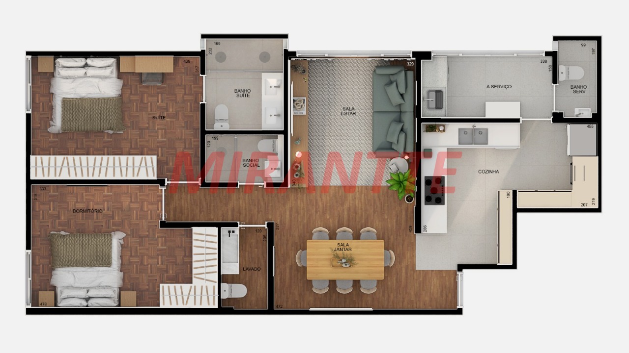 Apartamento de 100.55m² com 2 quartos em Higienópolis