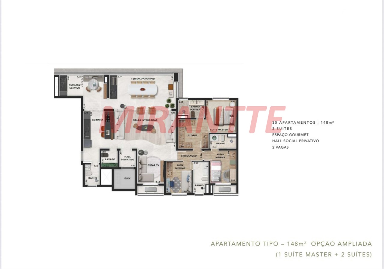 Apartamento de 148m² com 3 quartos em Tucuruvi
