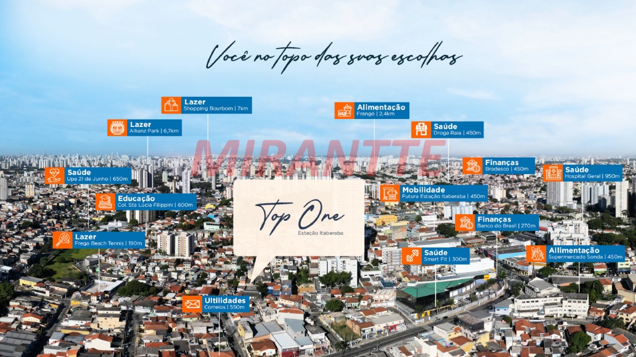 Apartamento de 32.1m² com 2 quartos em Itaberaba