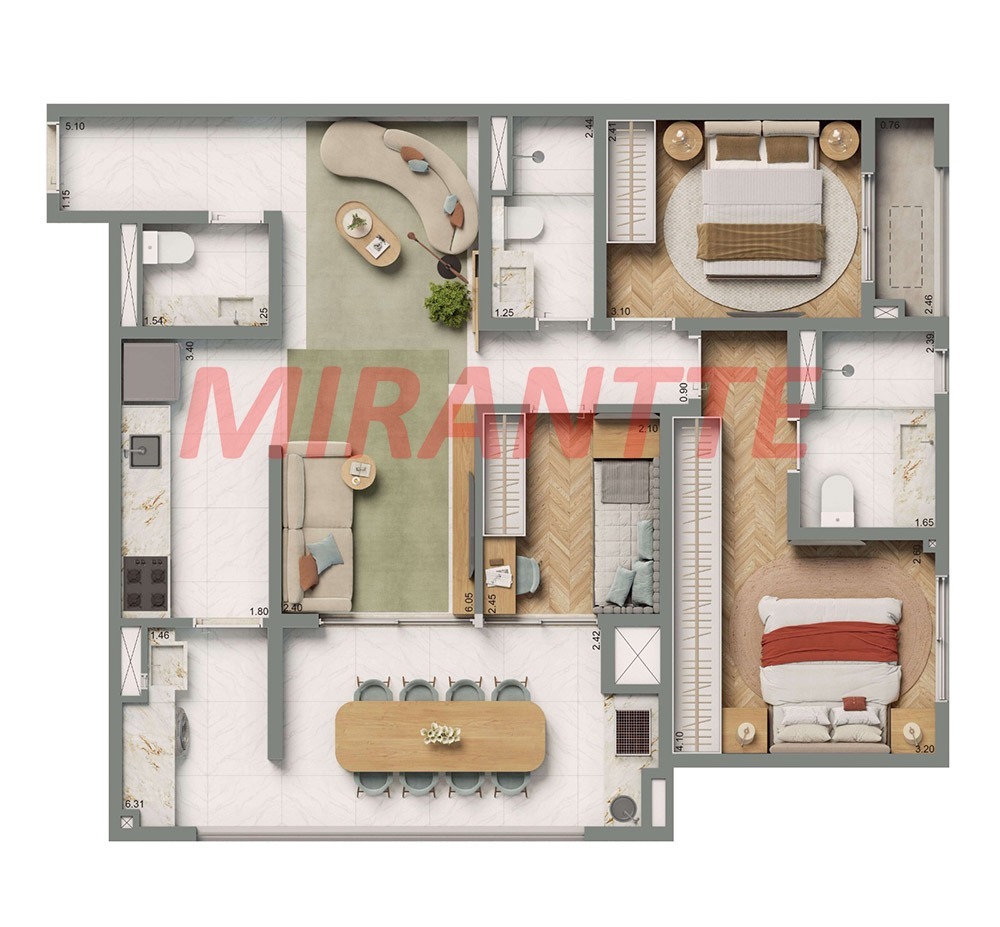 Apartamento de 61.2m² com 2 quartos em Tucuruvi