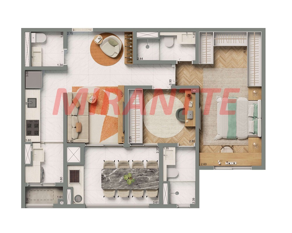 Apartamento de 60.7m² com 2 quartos em Tucuruvi