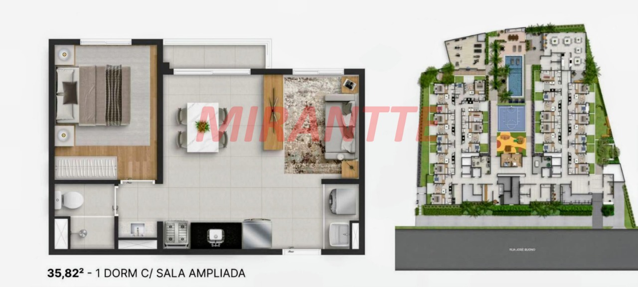 Apartamento de 25.5m² com 1 quartos em Jaçana