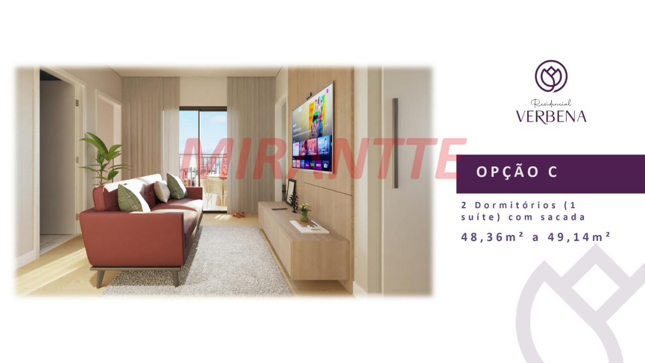 Apartamento de 35.46m² com 2 quartos em Vila Mazzei