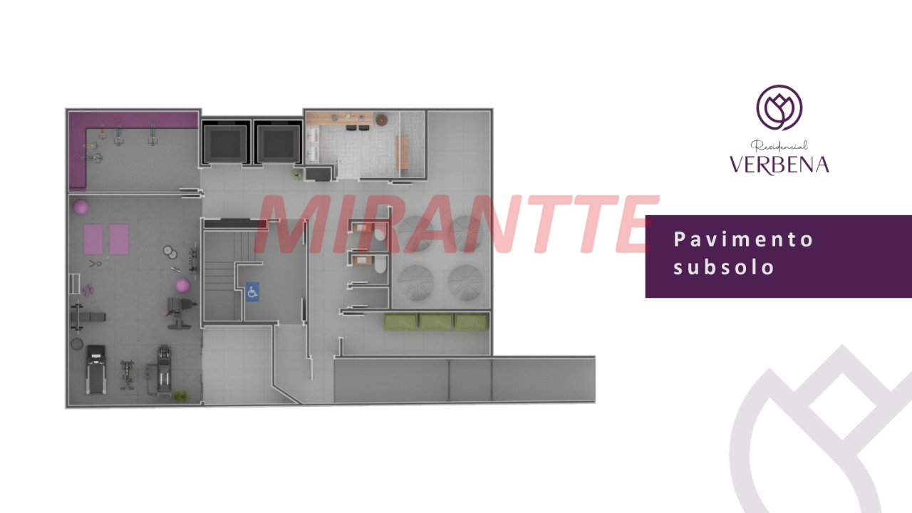 Apartamento de 35.46m² com 2 quartos em Vila Mazzei