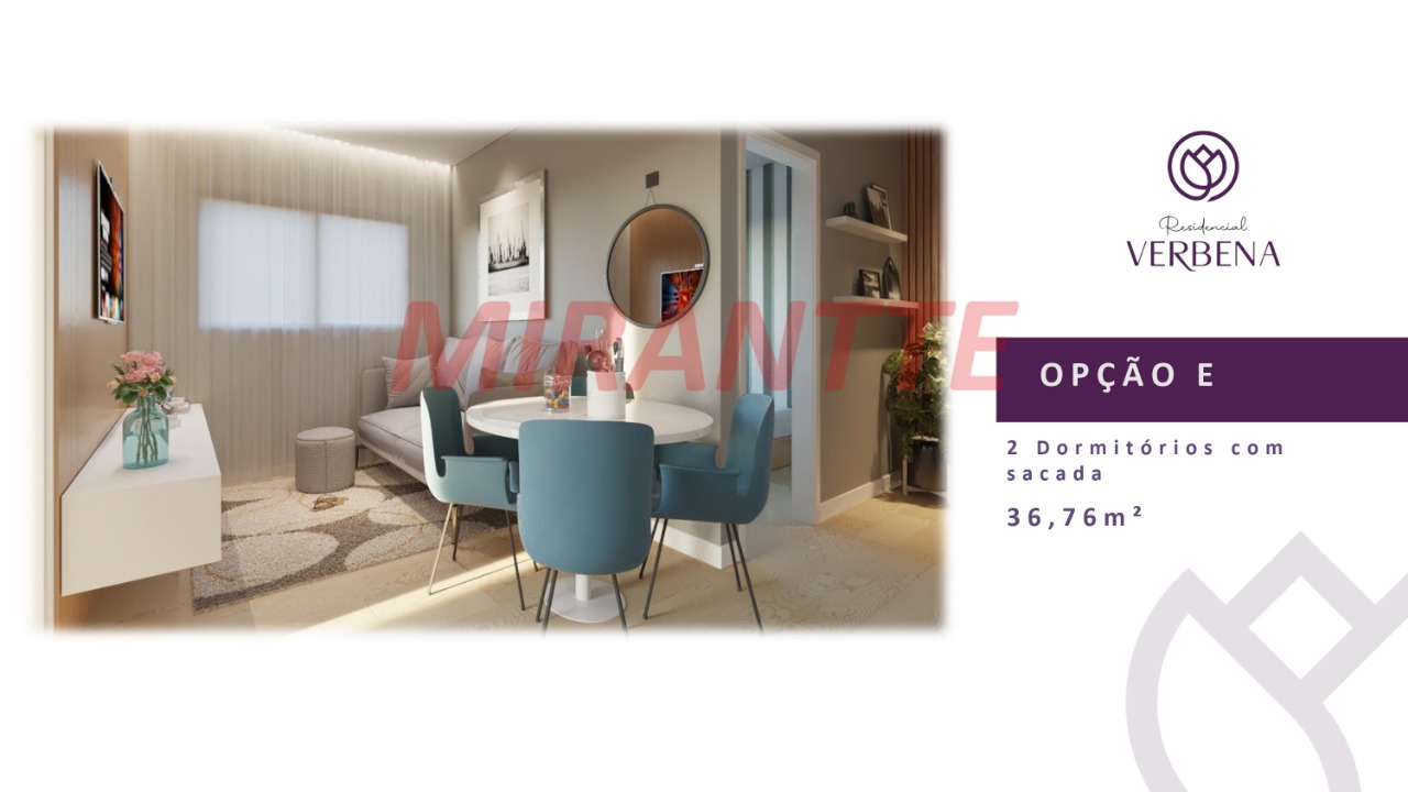 Apartamento de 35.46m² com 2 quartos em Vila Mazzei