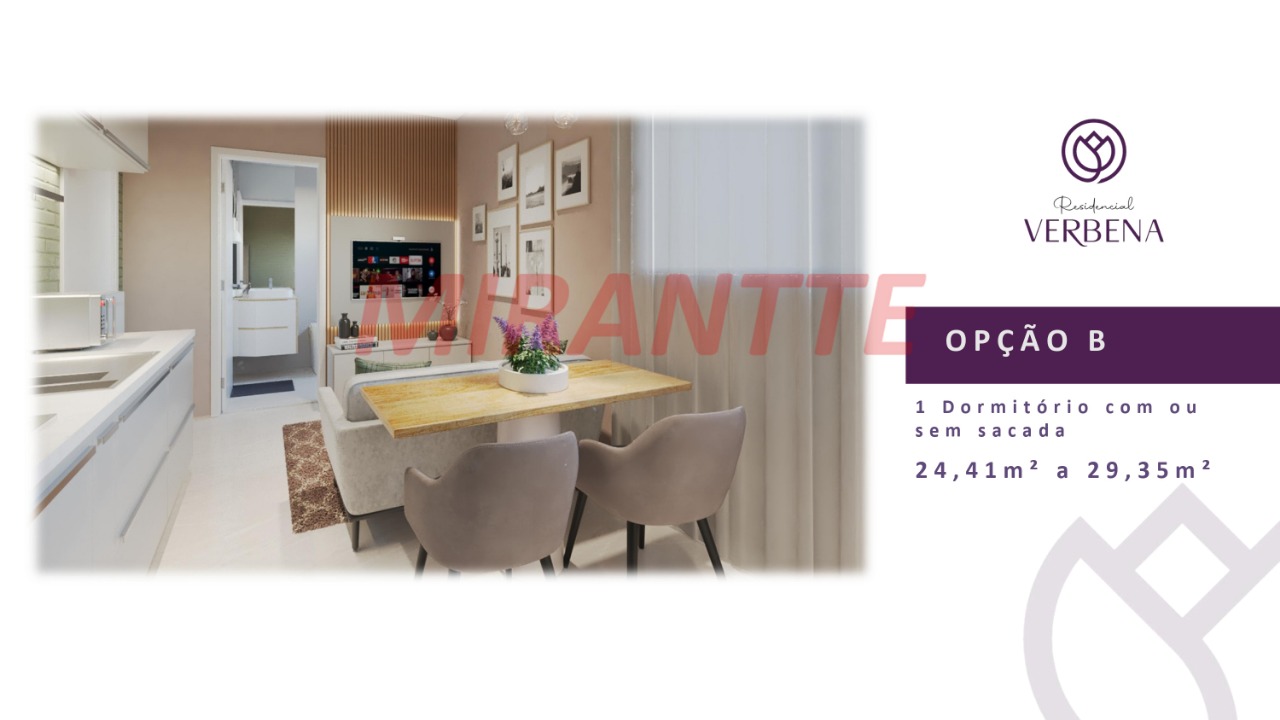 Apartamento de 35.46m² com 2 quartos em Vila Mazzei