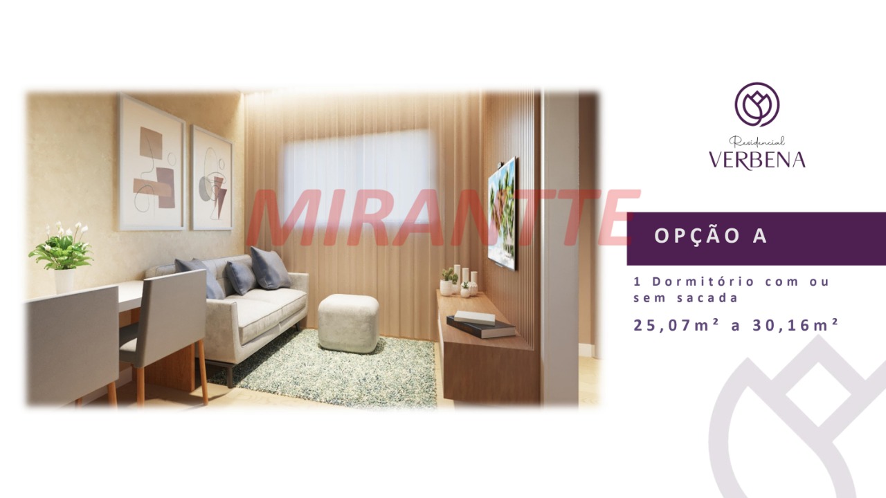 Apartamento de 35.46m² com 2 quartos em Vila Mazzei