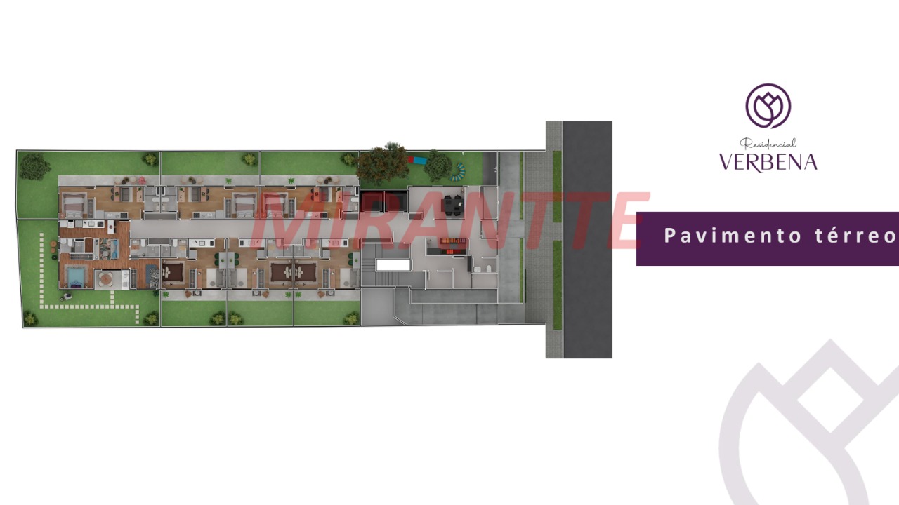 Apartamento de 35.46m² com 2 quartos em Vila Mazzei