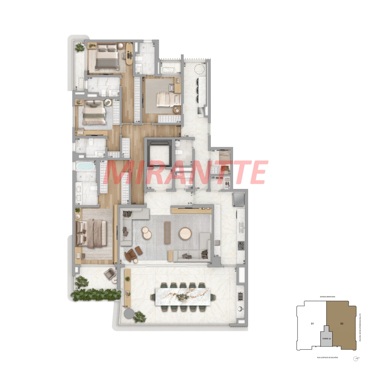 Cobertura de 566m² com 4 quartos em Ibirapuera