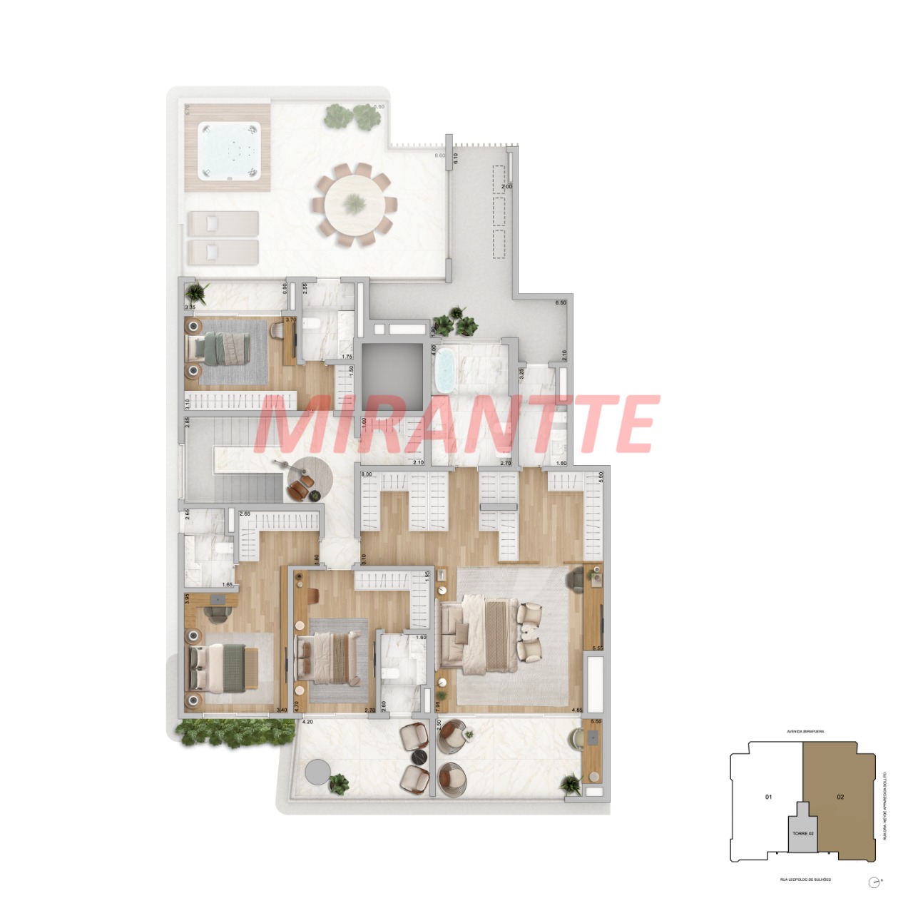 Cobertura de 566m² com 4 quartos em Ibirapuera