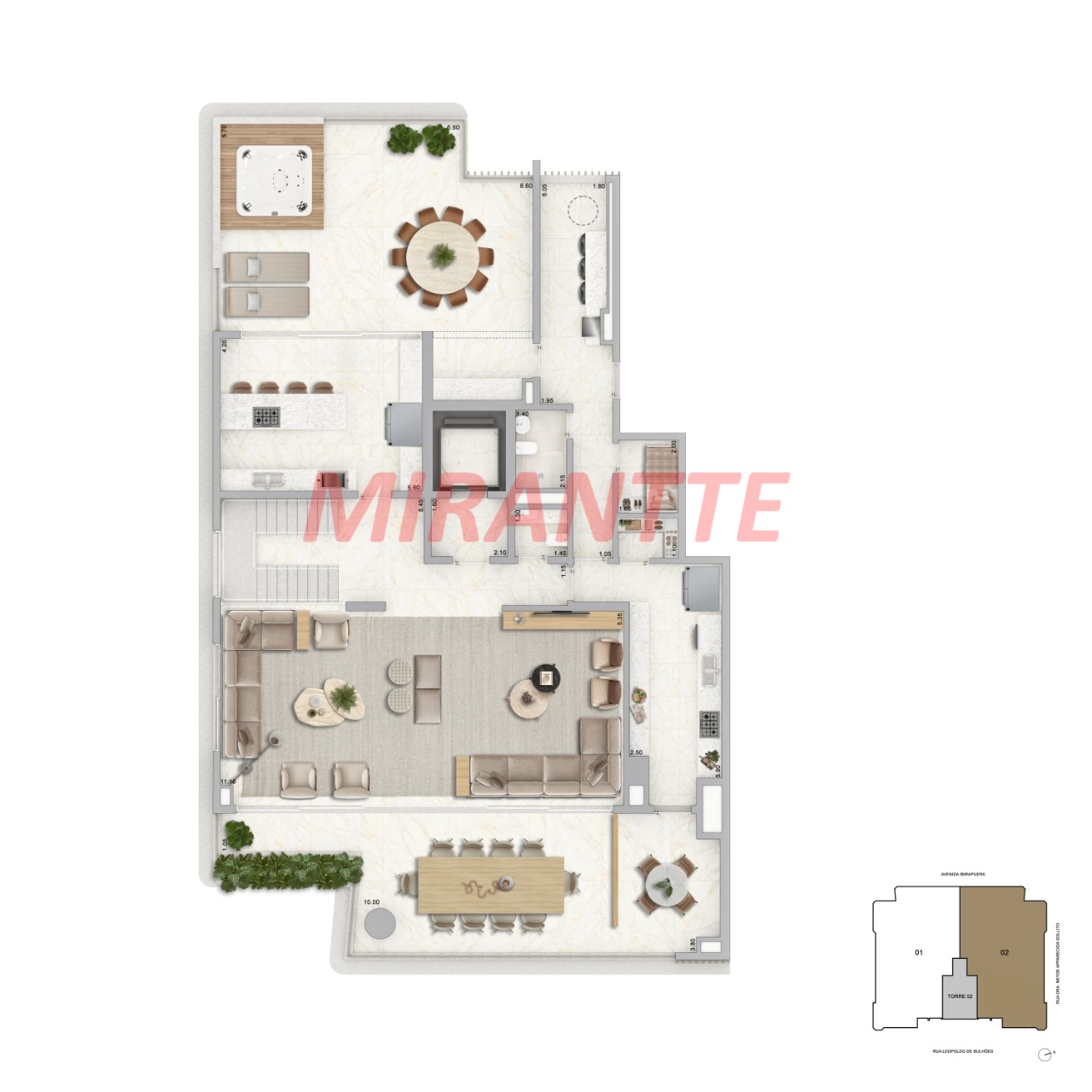 Cobertura de 500m² com 4 quartos em Ibirapuera