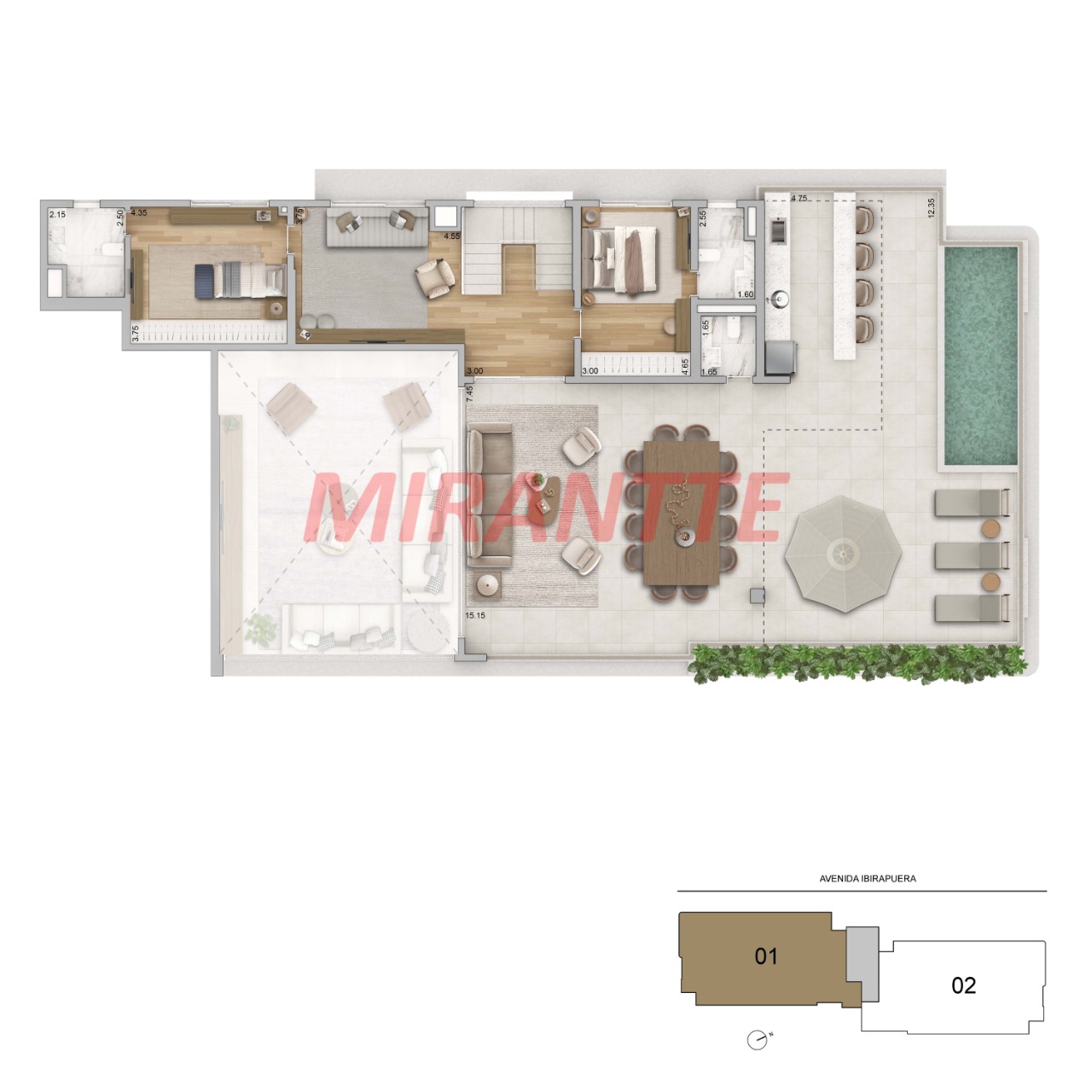 Cobertura de 500m² com 4 quartos em Ibirapuera