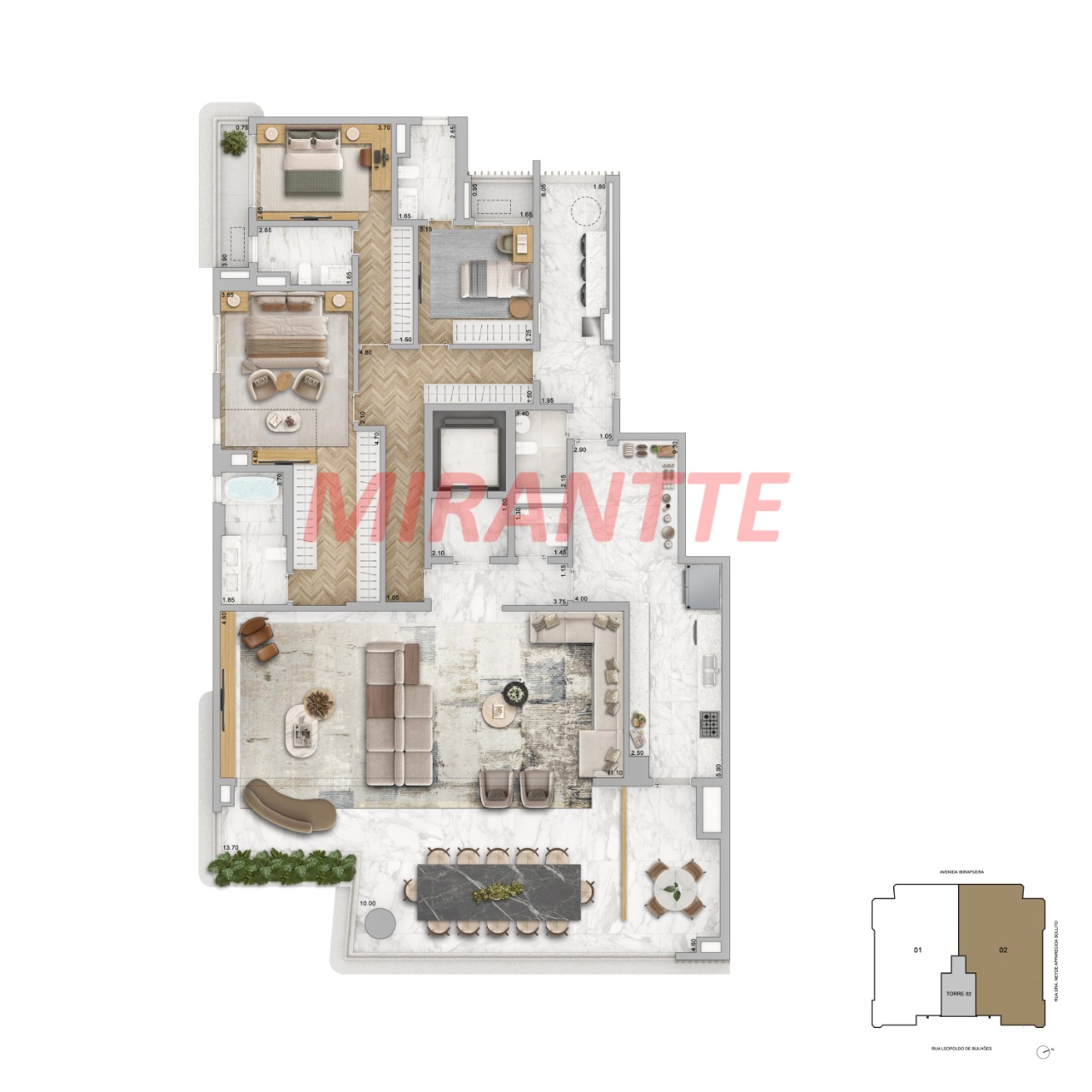 Cobertura de 500m² com 4 quartos em Ibirapuera
