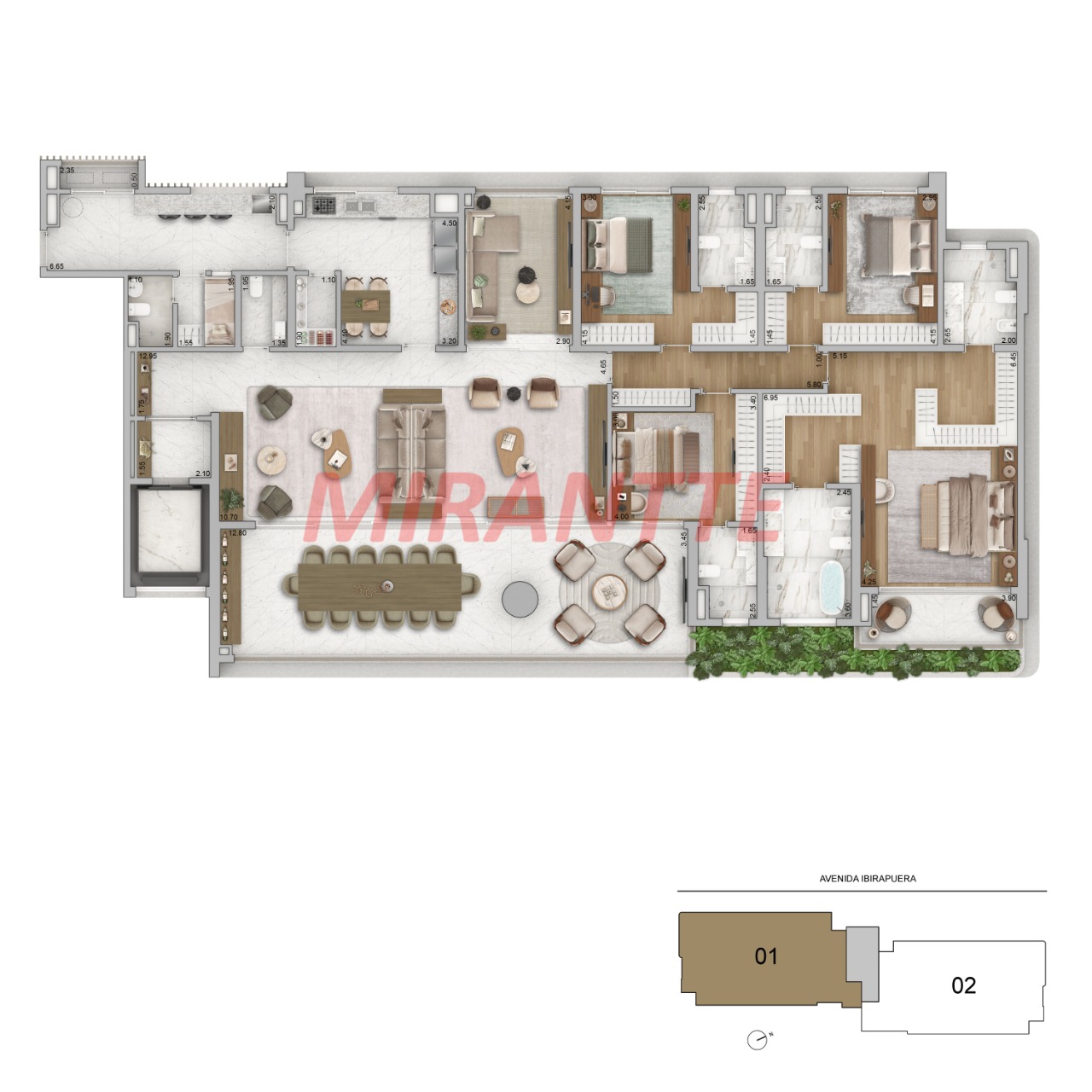 Apartamento de 277m² com 4 quartos em Ibirapuera