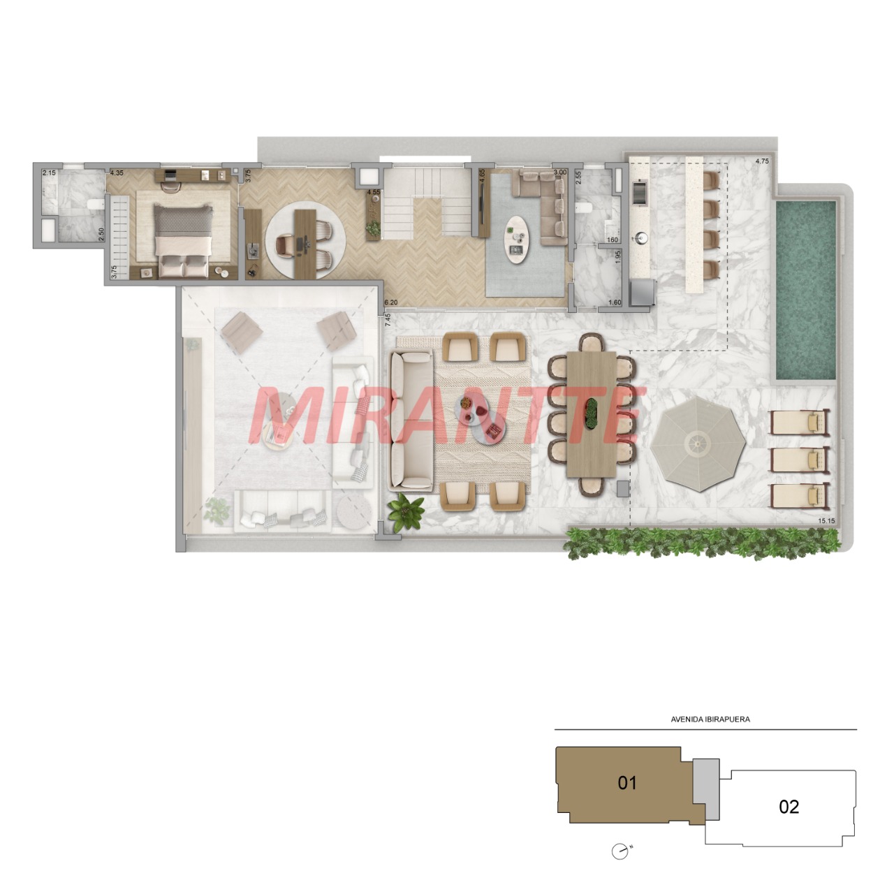 Apartamento de 277m² com 4 quartos em Ibirapuera