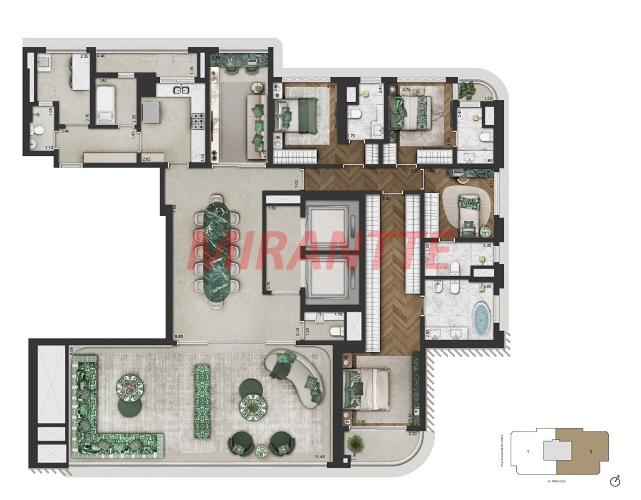 Apartamento de 279m² com 4 quartos em Jardim Europa