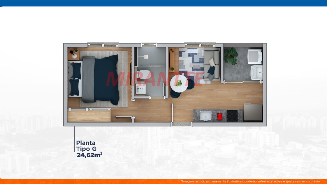 Apartamento de 25.57m² com 1 quartos em Itaberaba