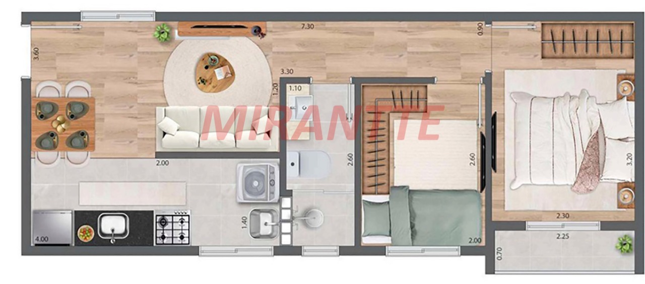 Apartamento de 39.06m² com 1 quartos em Vila Mazzei