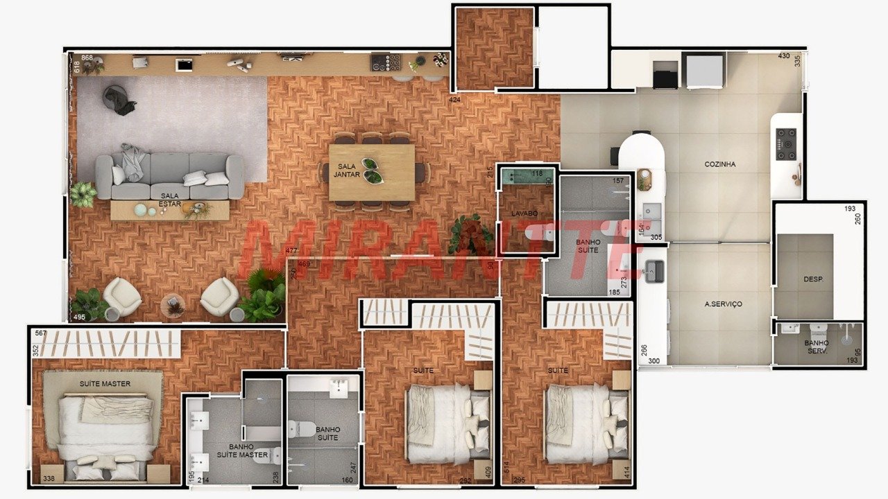 Apartamento de 165.8m² com 3 quartos em Jardim Paulista