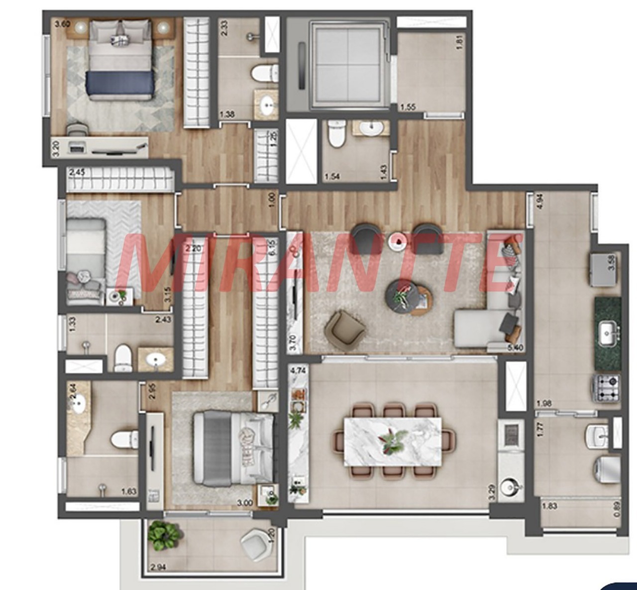 Apartamento de 129.27m² com 3 quartos em Tucuruvi