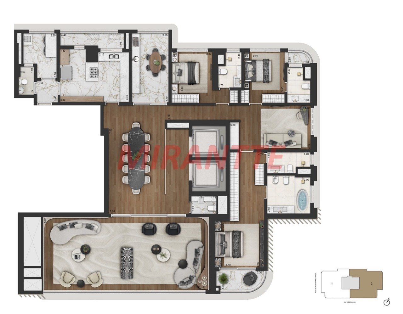 Apartamento de 279m² com 4 quartos em Jardim Europa