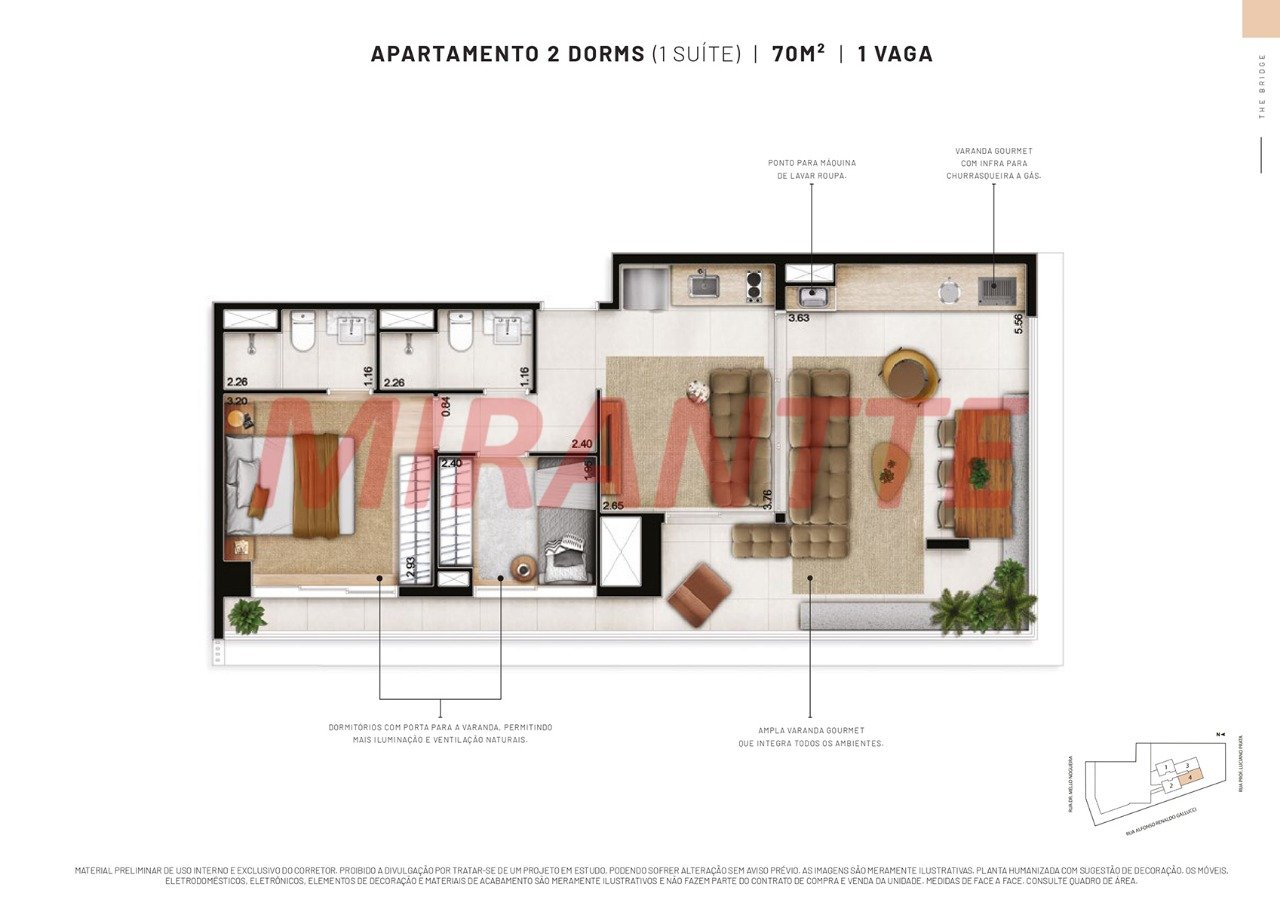 Apartamento de 119m² com 3 quartos em Vila Baruel