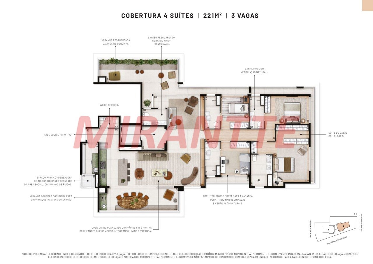 Apartamento de 119m² com 3 quartos em Vila Baruel