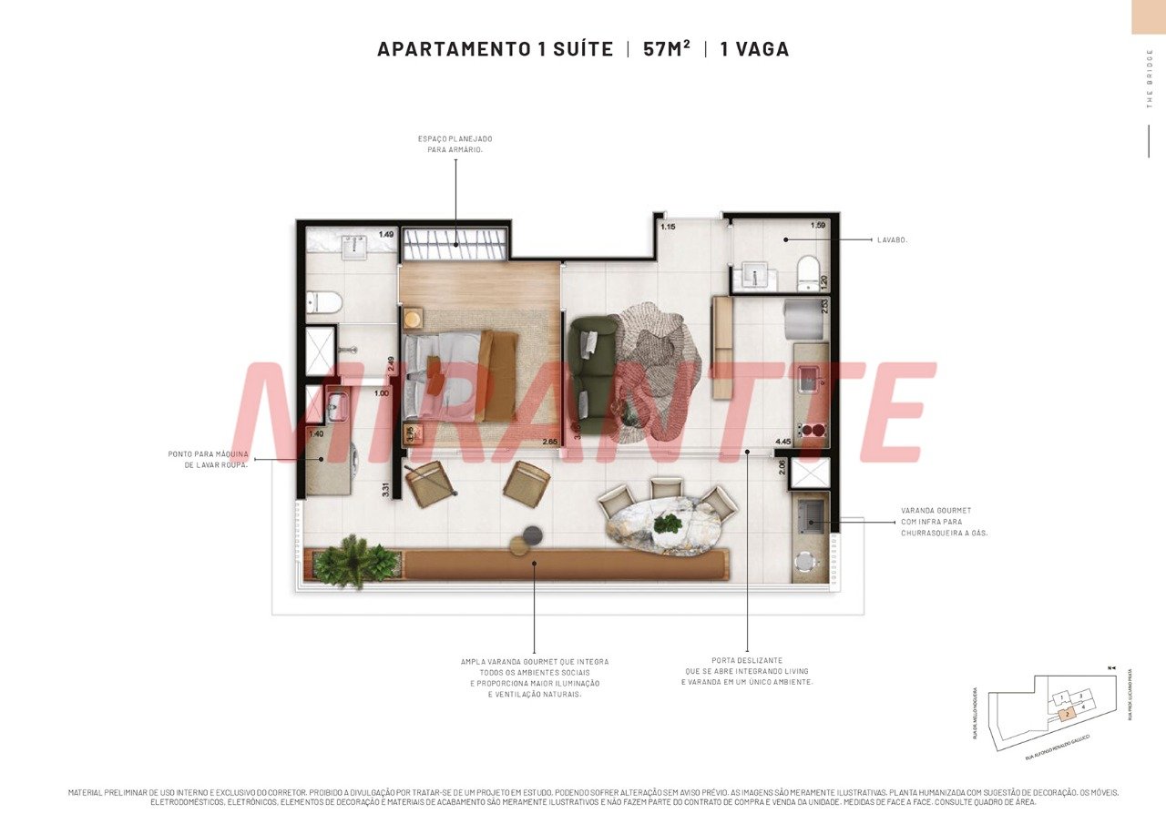 Apartamento de 119m² com 3 quartos em Vila Baruel