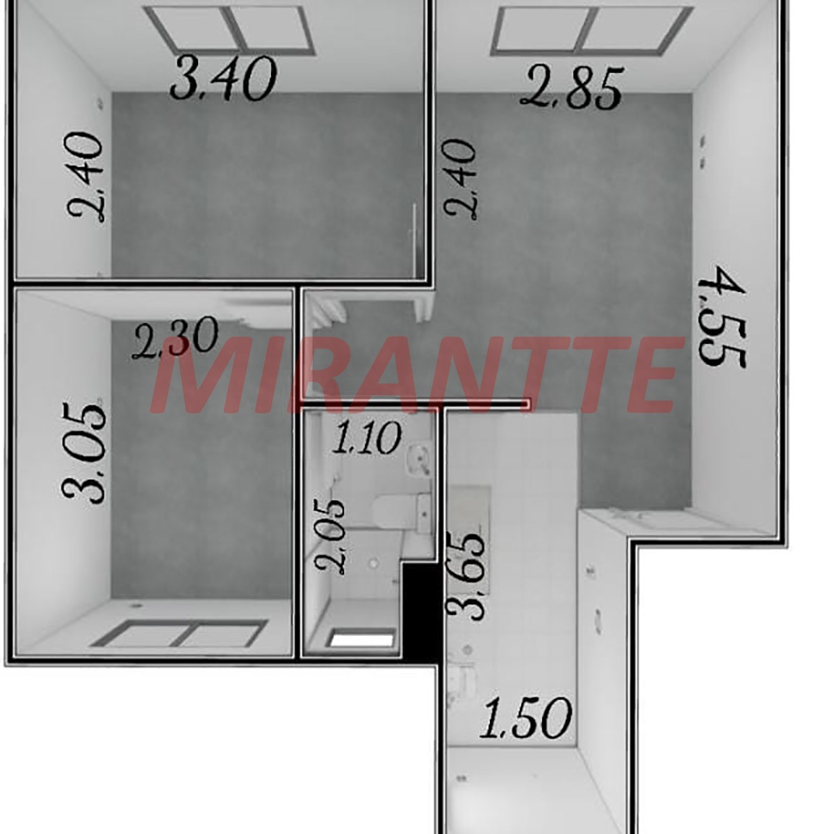 Apartamento de 38m² com 2 quartos em Jardim Recanto Verde