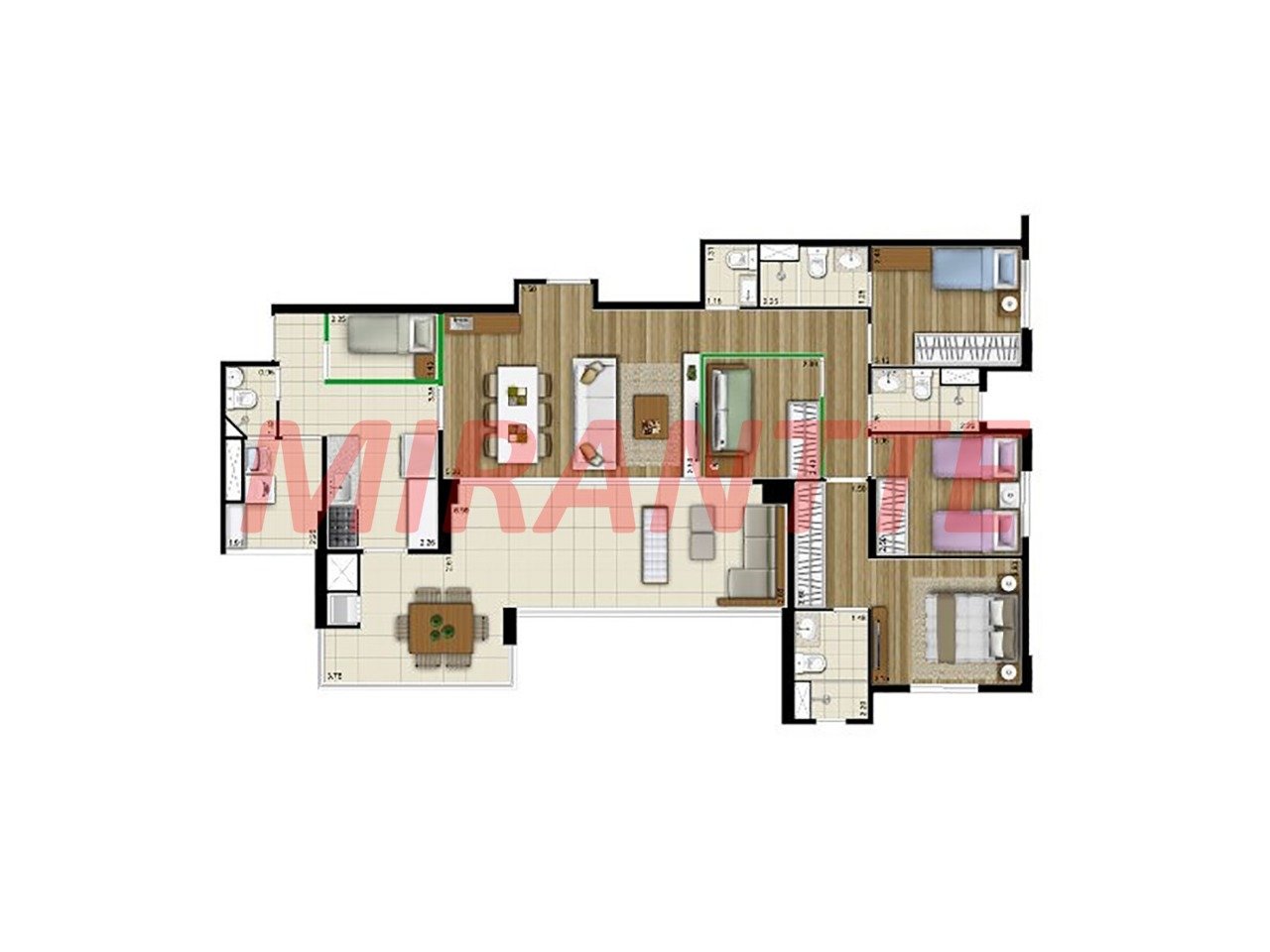 Apartamento de 133m² com 3 quartos em Vila Ester